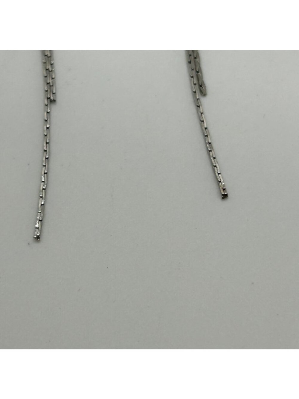 Long Silver Tone Chain Dangle Earrings Linear 5" Drop Tassel Minimalist Jewelry - Picture 3 of 10
